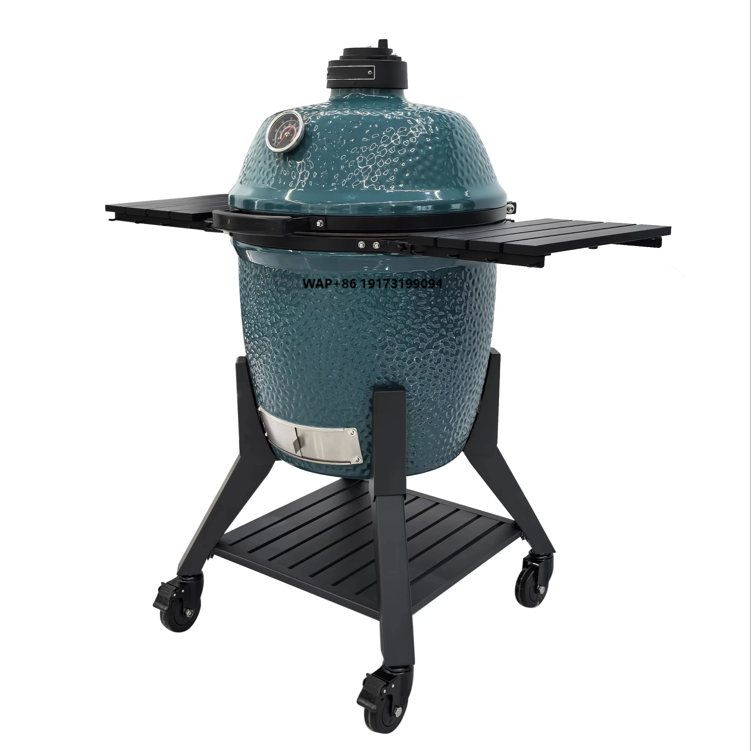 

Modern Heavy-Duty 22-Inch Glossy Mountain Green Ceramic Grill MK22 Pro Outdoor Smoker Egg-Shaped Charcoal Cast Iron