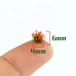 Mô hình hoa và cỏ, mô hình DIY để làm đường sắt, xây dựng, vườn, vật liệu cảnh quan, diorama, 104pcs 12 Bộ phận Diorama bán hàng chính - 3