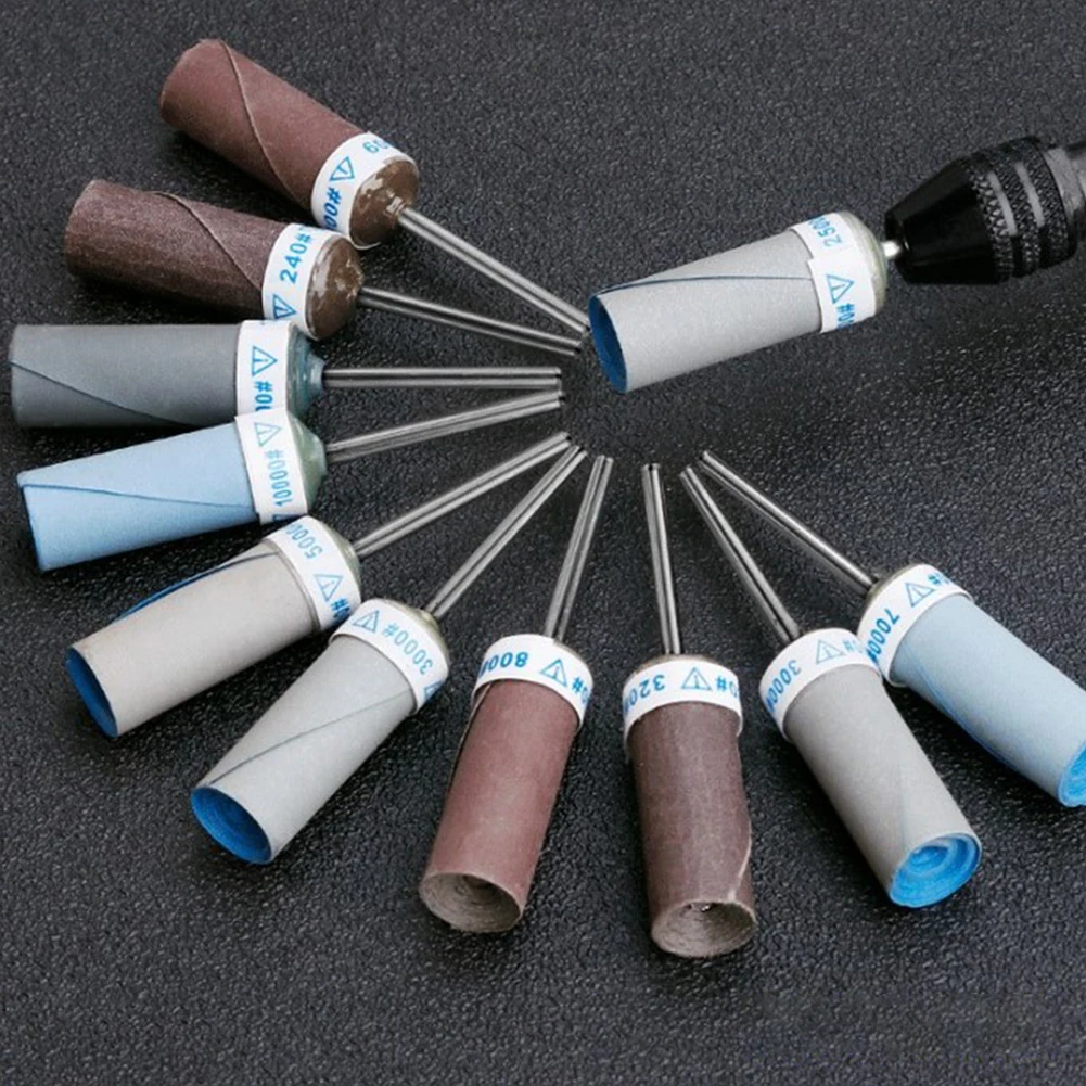 Fullsize 180-7000grit Sand Paper Bar 2.35mm Shank Cylinder Sandpaper Rod Grinding Head For Jewelry Making Rotary Tools