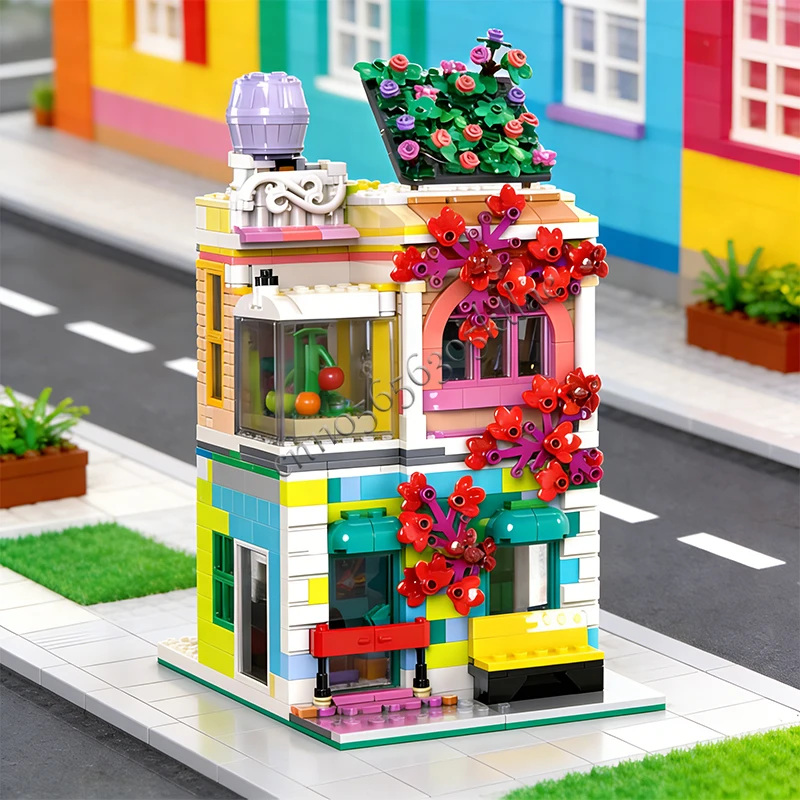 1036 قطعة من مكعبات البناء المعيارية لتصميم مركز المجتمع والشارع، لعبة إبداعية للأولاد قابلة للتخصيص، هدية عيد الميلاد