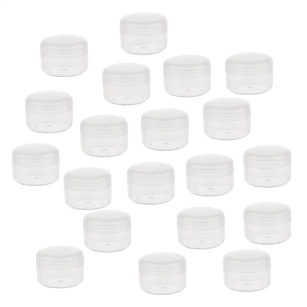 20 Pieces 5ml / 20ml Empty Plastic Jar Cosmetic Container Cans with Screw Lid, Clear