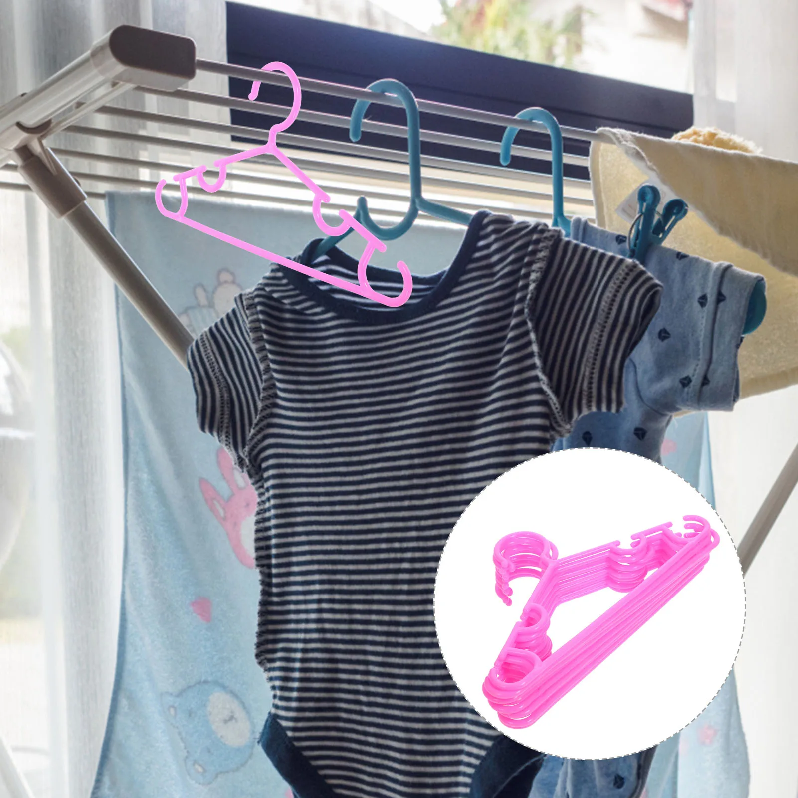 

10pcs Nonslip Baby Heavy Duty Plastic Clothes Hangers Space Saving Toddler Clothing Rack Coat Hangers Infant Kids Newborn Small