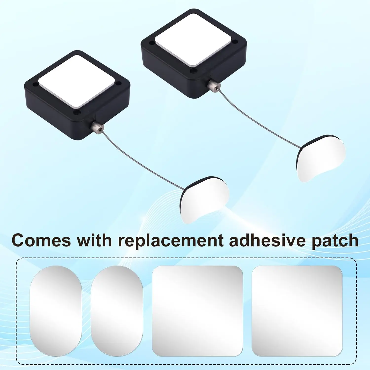 2PCS Remote Cable Lock Super Sturdy Punch-free Retractable Remote Control Tethers  6.6Ft /2M Security Cable Lanyard Lock
