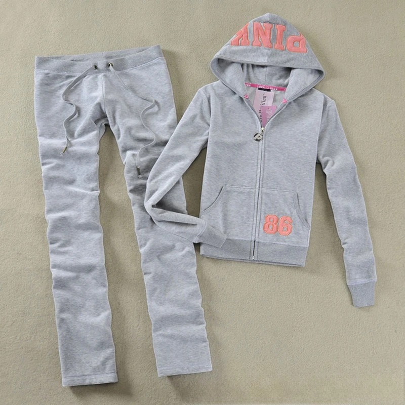 2025 Autumn and Winter Straight Pants Cardigan Hooded Women Sports Leisure Fashion Embroidered Applique Cloth Two-piece Set