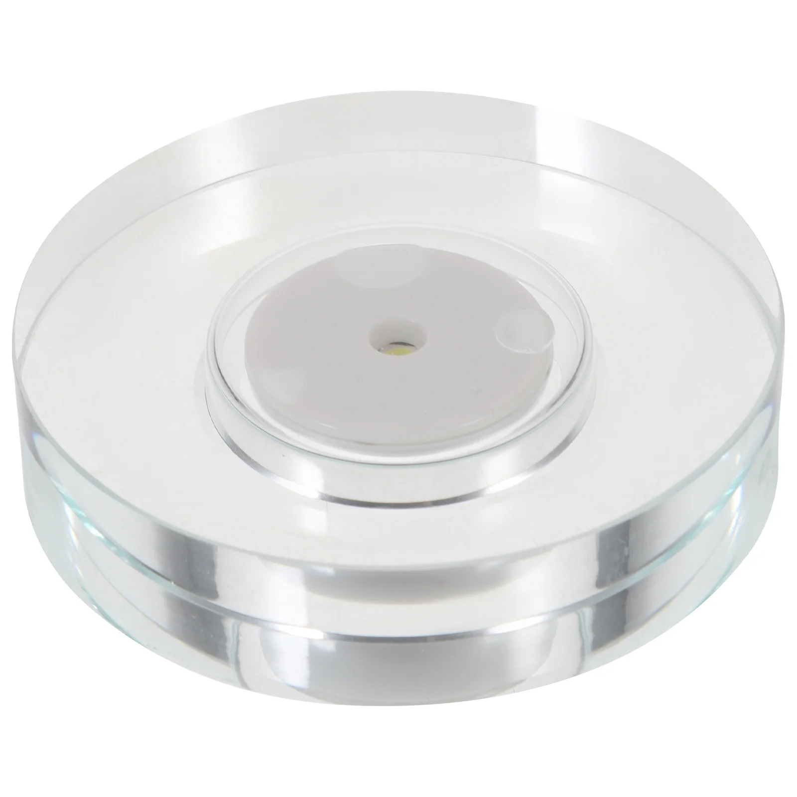 Base de exhibición Led redonda, soporte giratorio de luz blanca para bola de cristal, arte acrílico, figuritas de resina artesanales, escaparate de joyería