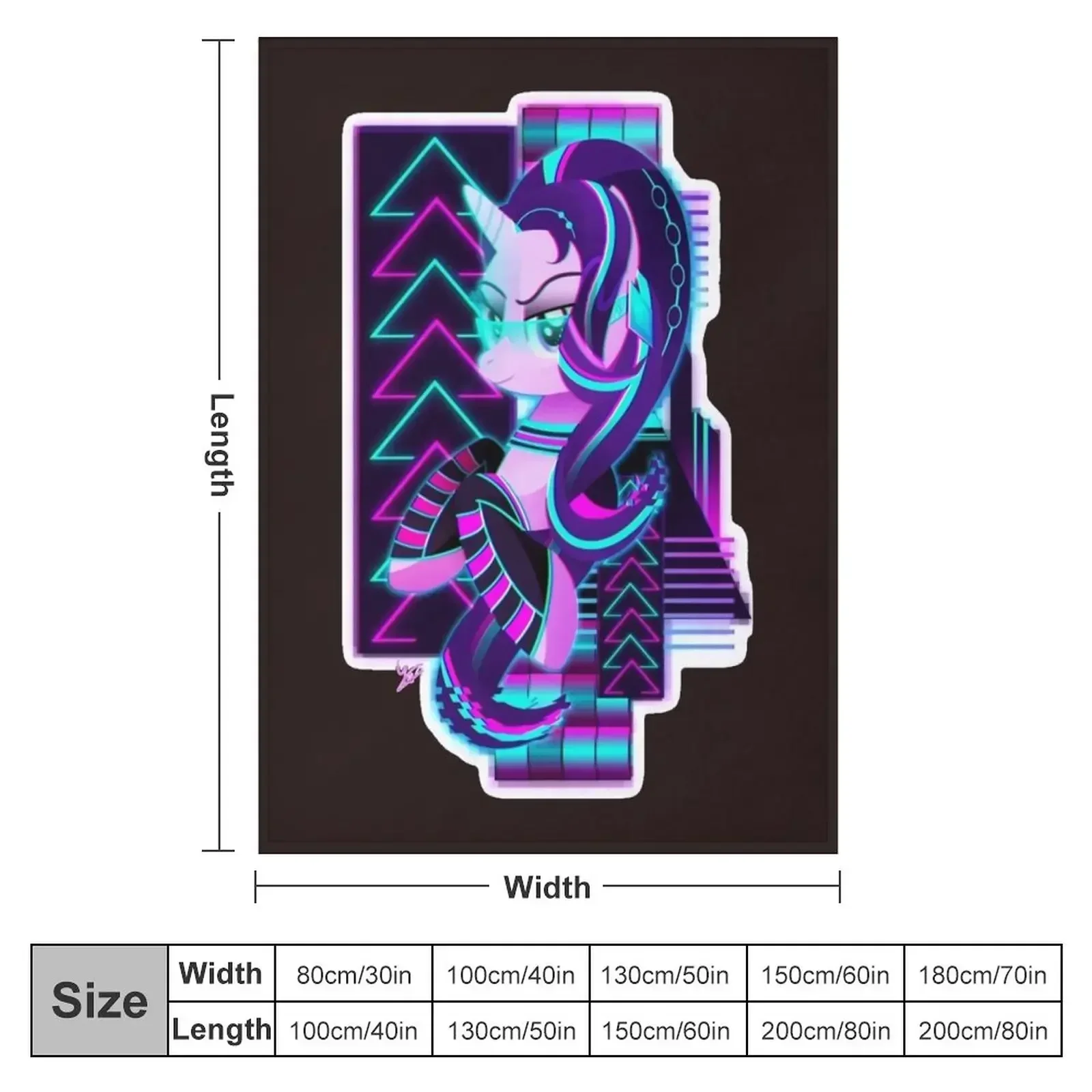 Synthwave Starlight Glimmer Classic T-Shirt Throw Blanket Plaid on the sofa Luxury Designer Furry for winter Blankets