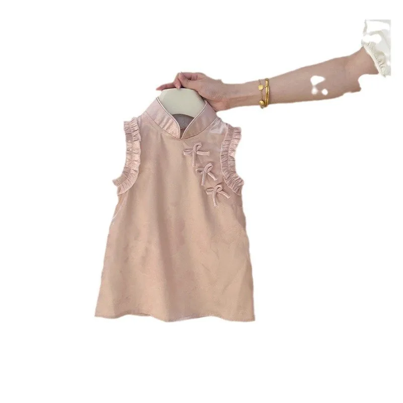 90-140cm Baby Girls Cheongsam Dress Summer Dress Children's Chinese Style Hanfu Princess Dress