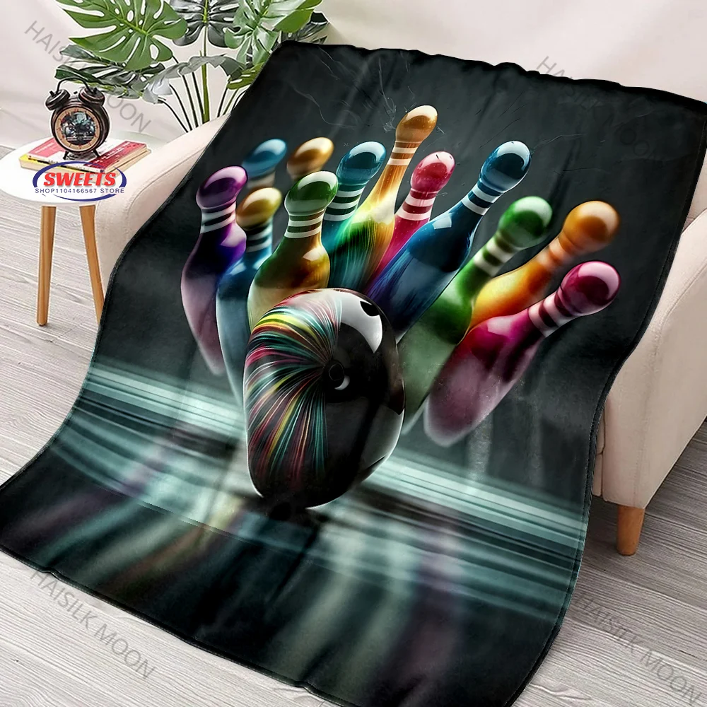 6 Styles Bowling Printed Throw Blanket Christmas Birthday Gifts for Women Men Teen Boys Girls, Special Gifts for Adult and Kids