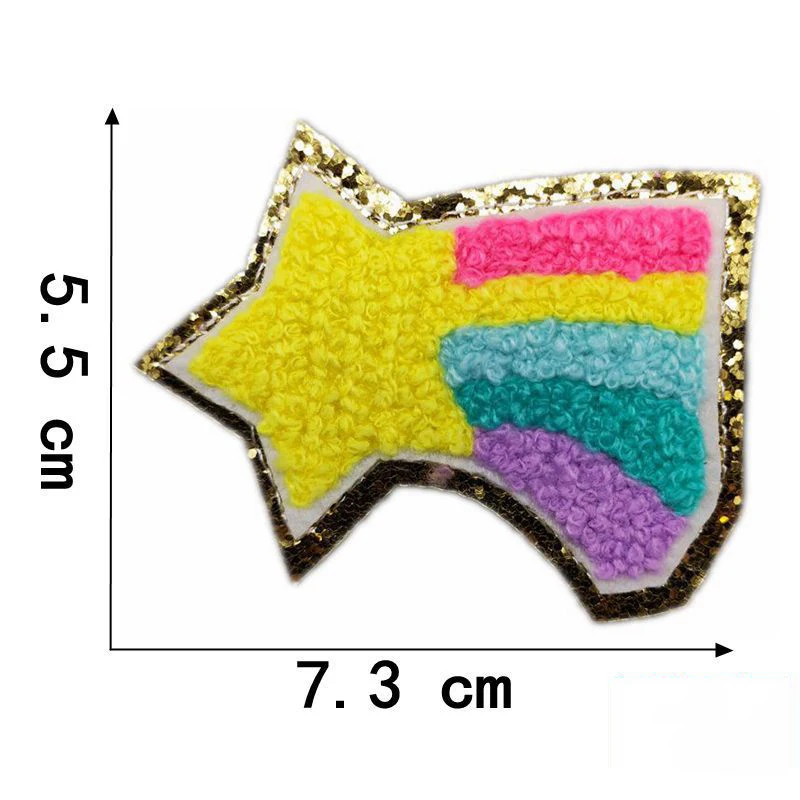 1 stücke Regenbogen Bowknot Ballon selbst klebende Patches Aufkleber Maus Bogen für Kleidung T-Shirt Tasche Handtuch Stickerei Patch