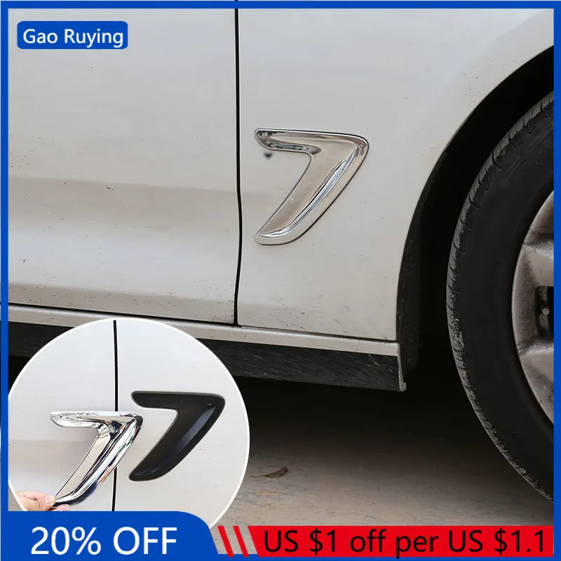 

Gao Ruying For BMW 3 Series F30 2018-2019 ABS Silver Car Side Air Vent Cover Hood Bezel Fender Trim sticker Car Accessories