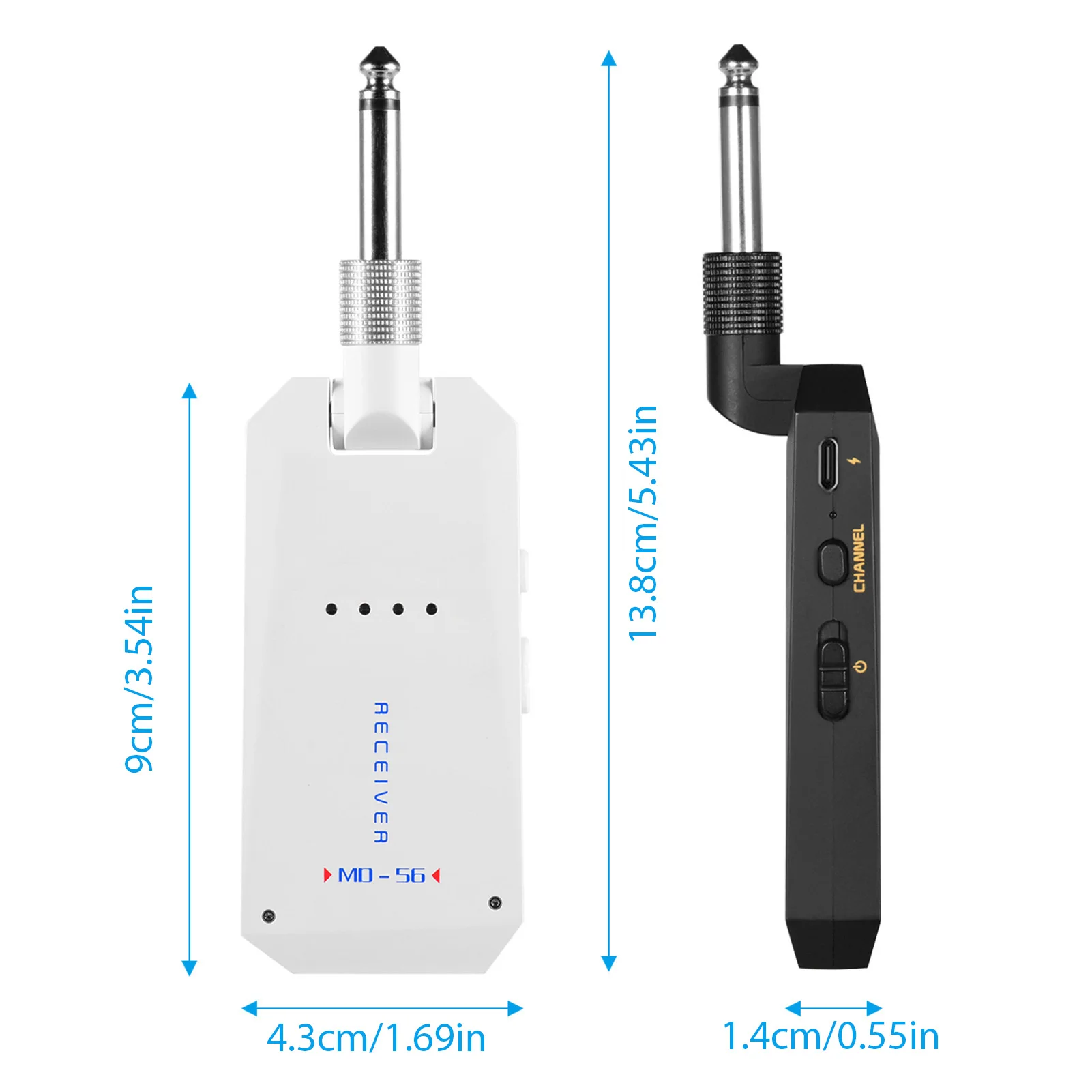 5.8G نظام الغيتار اللاسلكي قابلة للشحن جهاز إرسال سمعي واستقبال ISM الفرقة للكهرباء باس القيثارات مكبر للصوت نوع C Inte