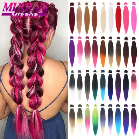 Extensiones de cabello trenzado preestirado de 26 pulgadas para trenzas Afro de ganchillo, pelo sintético DIY, trenza Jumbo roja melocotón púrpura, rosa