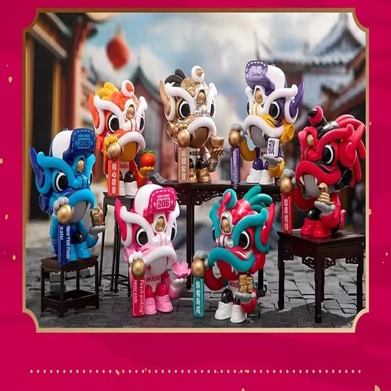 

Blind box new product lion wake up luck dragon trend toy figure Snake New Year gifts lucky desktop decorations national trend