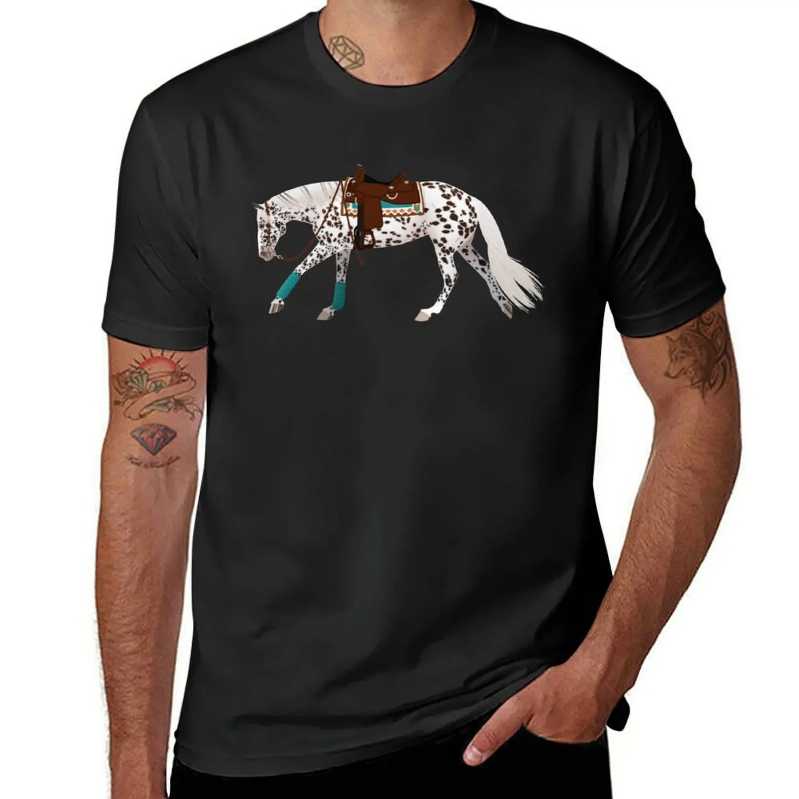 Leopard Appaloosa Reining Horse - Equine Rampaige T-Shirt vintage clothes heavyweights animal prinfor boys mens plain t shirts