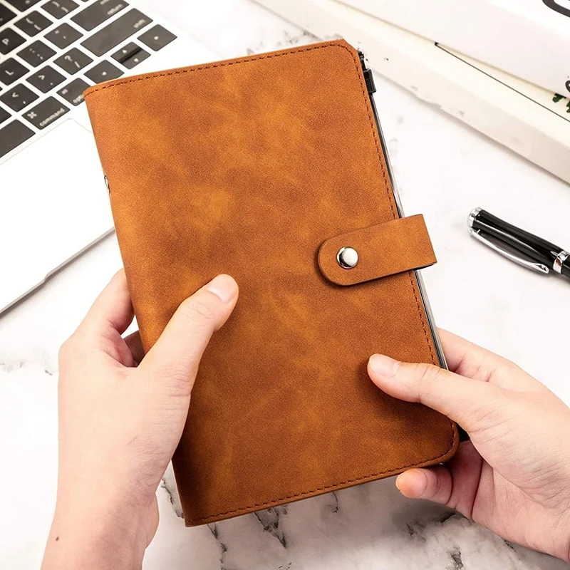 3Pcs A6 PU Leather Notebook Binders With Pockets 6 Round Binder Cover Binders Personal Notepad Binders Suitable For Home