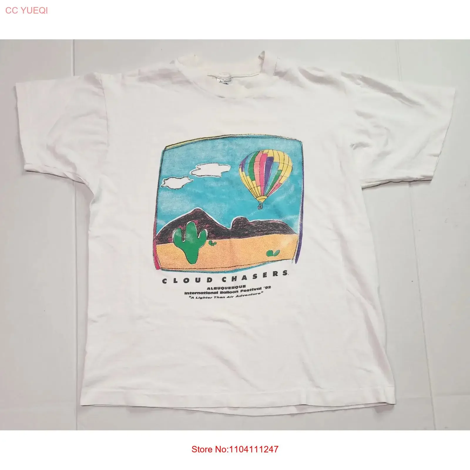 Vintage 90's Albuquerque Balloon Festival Cloud Chasers T Shirt Size Large vintage Washed Versatile fashion homme Unisex