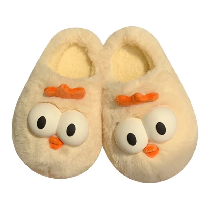 Cute Pullet Winter New Women Slipper Soft Heel Platform Fur Warm Indoor Comfortable Home Fluffy Home Slippers