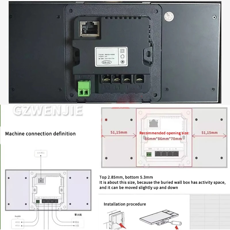 Tuya Wifi Smart Touch Screen Center Control Panel Voice Control Alexa Built-in RS485 Gateway Built-in For Intelligent Scenes