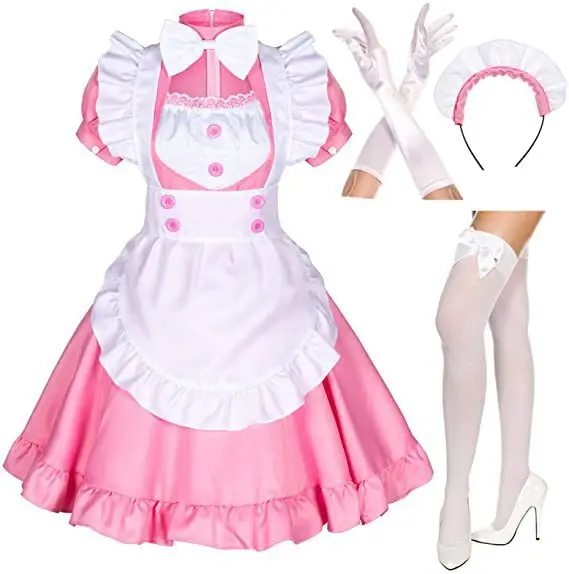 Tenue de demoiselle d'honneur chat noir et blanc, Cosplay Sexy Lolita Anime, uniforme de demoiselle d'honneur mignon et doux, ensemble attrayant, Costumes de serveur de scène, S-4XL