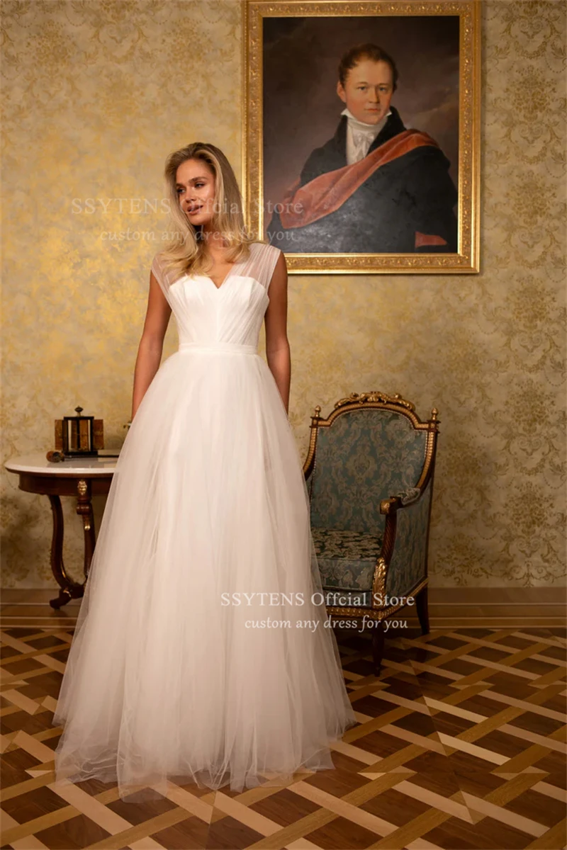 SSYTENS Classic Ivory Tulle Wedding Dresses Fluffy Plus Size Bride Dress Sexy Formal Bridal Gowns Vestidos De Fiesta Customized