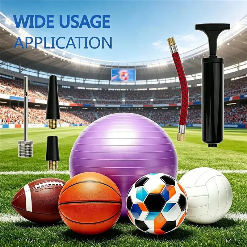 Mini Air Pump Set For Sports Balls And Inflatables - Complete Inflation Kit With Needles And Nozzles