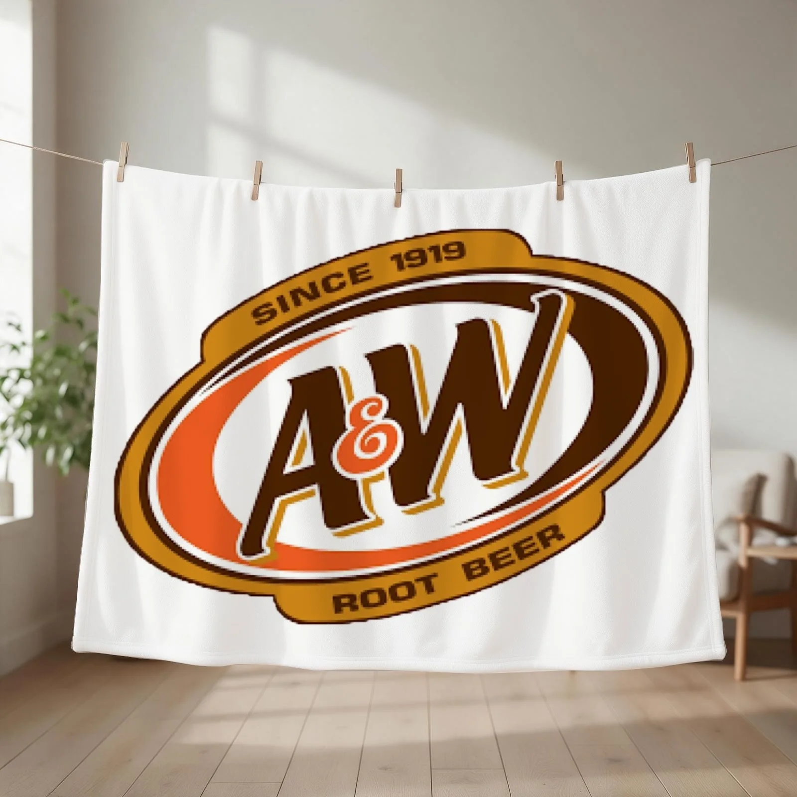 A&W Root Beer Logo Since 1919 Throw Blanket couch cozy soft plush fuzzy picnic outdoor blanket