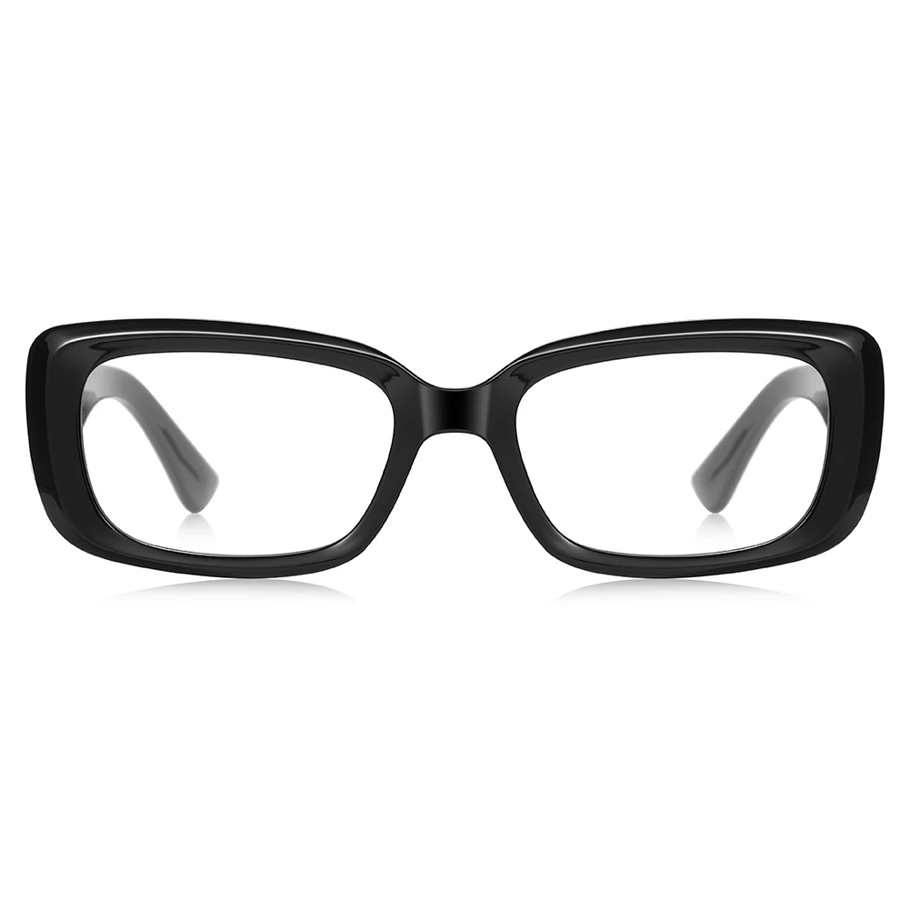 Peekaboo fashion eyeglasses women TR90 clear lens thick square glasses anti blue light acetate female black transparent gift