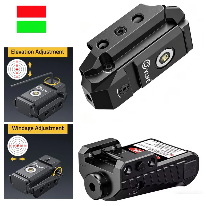 

Rechargeable Red and Green Dot Positioning Tool Upgraded Low-Profile Sight Picatinny Rail for Hunting Outdoor Training Magnetic