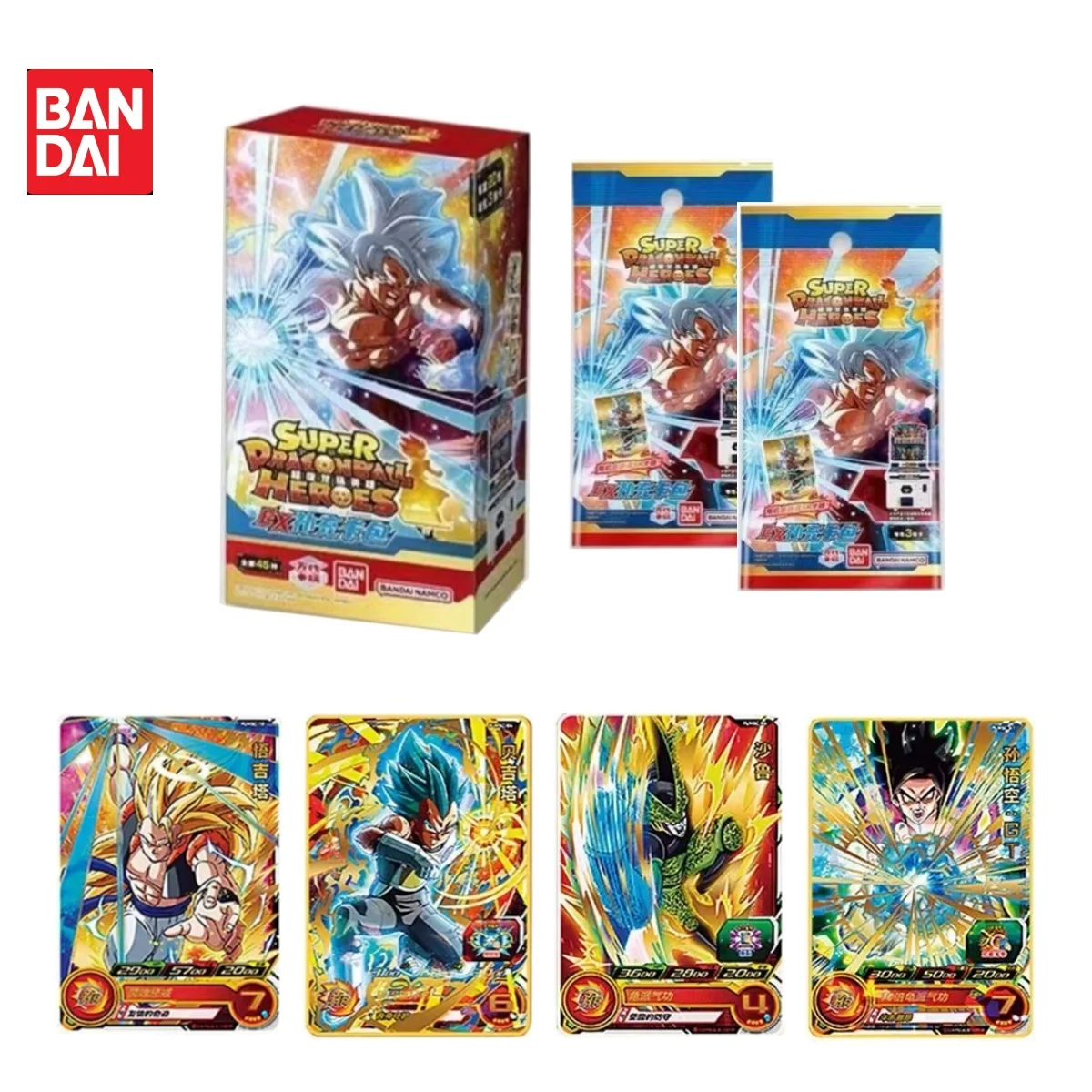 

Bandai Dragon Ball Cards Superhero Arcade Card EX Supplementary Booster Card Pack Goku Vegeta Anime Collection Card Kids Gifts