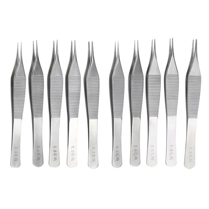 Pinceta do tkanek haczyk okulistyczny z platformą okulistyczny Instrument chirurgiczny stal nierdzewna 12.8cm