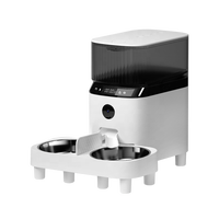 Wifi Type Automatic Pet Feeder Double Stainless Steel Bowls Feeder 5L Customized Portable Cat Pet Puppy Dog Food Feeder