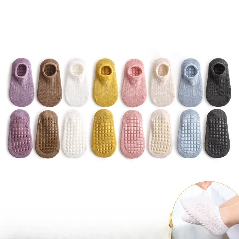 Baby Socks Newborn Summer Mesh Thin Solid Baby Girl Non Slip Walking Floor Socks Cotton Infant Casual Boy Girls Toddler Socks