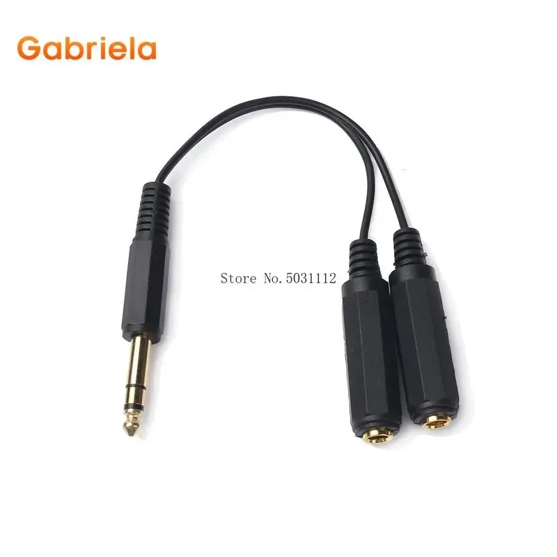 1 PCS 6.35mm 1/4 inch Male Plug Stereo to 2 Dual 1/4