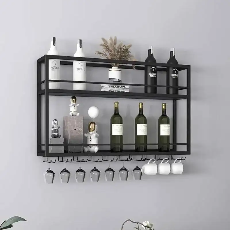 Rak Penyimpanan Botol Anggur, Lemari Anggur, Rak Gantung untuk Bar, Salon, Bufet, Rak Anggur Logam, Tempat Minuman, Penyimpanan Ritel, Perlengkapan Hotel
