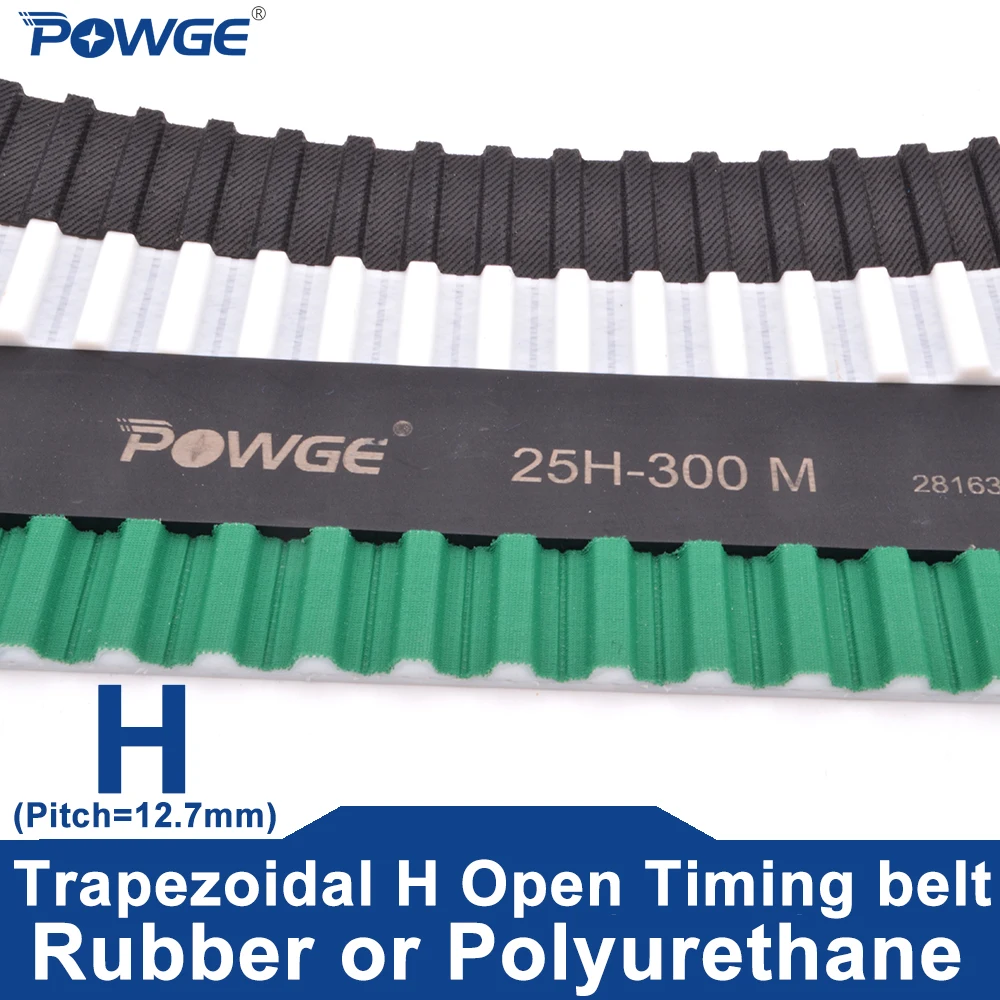 

Полиуретановый стальной зубчатый ремень POWGE PU H-образного профиля, ширина 10/12.7/16/19.1/25.4/38.1/40/50 мм, шаг 12.7 мм, резиновый шкив L-образной формы из стекловолокна