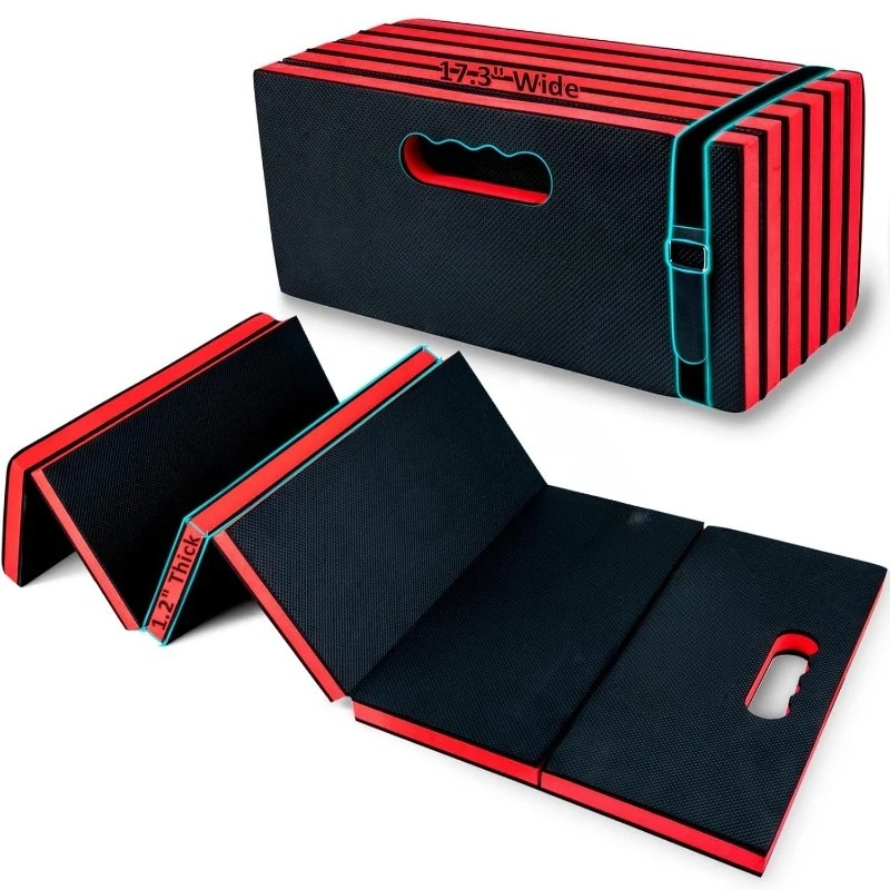 

1.2" Extra Thick Foldable Kneeling Pad with Handle and Storage belt,5 Fold Comfortable EVA Foam Cushion Mat for Workshop Repairi