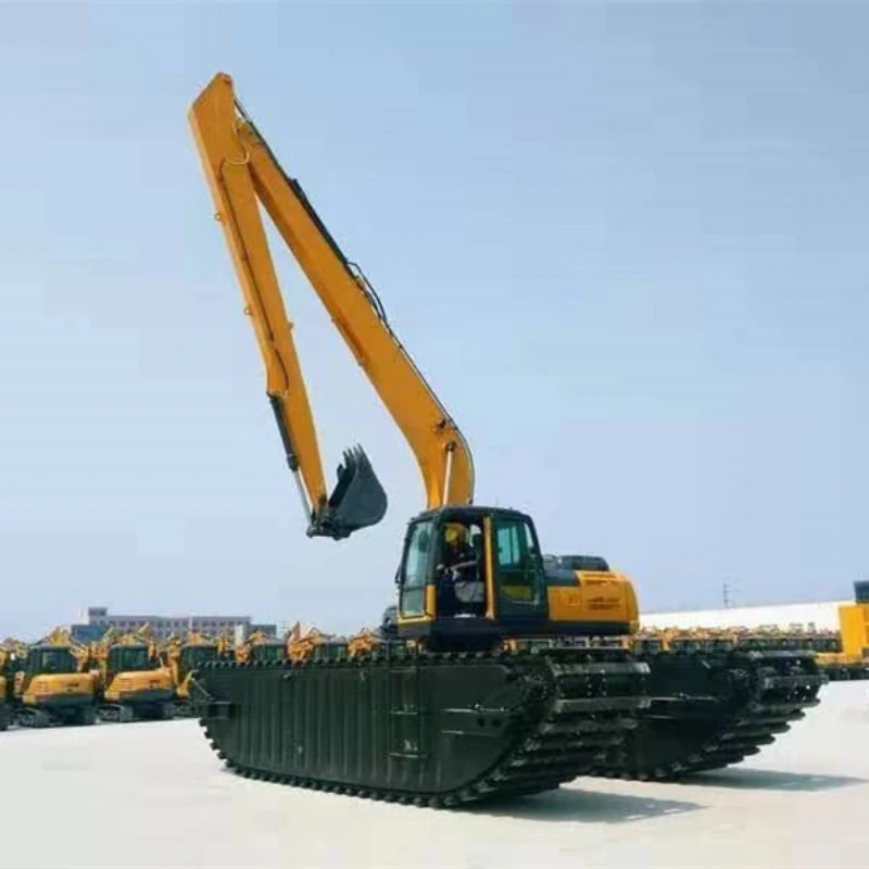 20 30 Ton Floating Amphibious  Wetland Work Shallow Equipment Swamp Amphibious  Undercarriage Pontoon