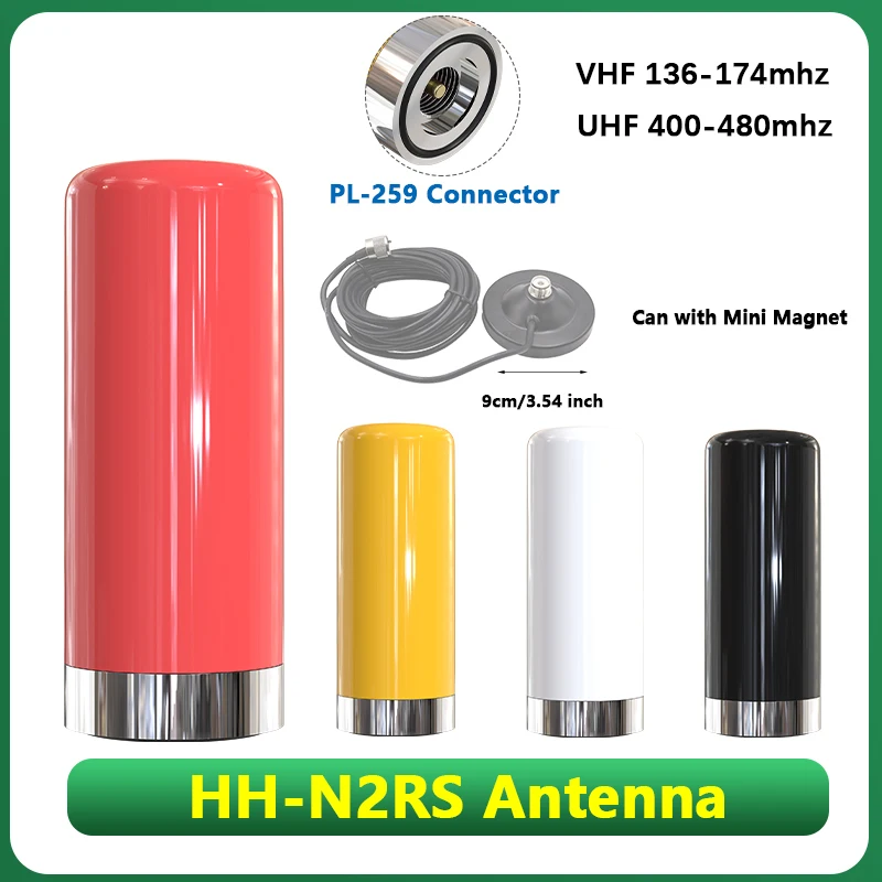 

Мини-антенна HH-N2RS для автомобильной радиостанции, разъем PL-259, двухдиапазонная 136-174/400-480 МГц для KT-5000, KT-780 Plus, BJ218