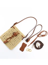 4PCS/Lot PU Leather Bag Strap Handmade Handbag Woven High Quality Bags Handmade With Hardware Shoulder Straps Accessories