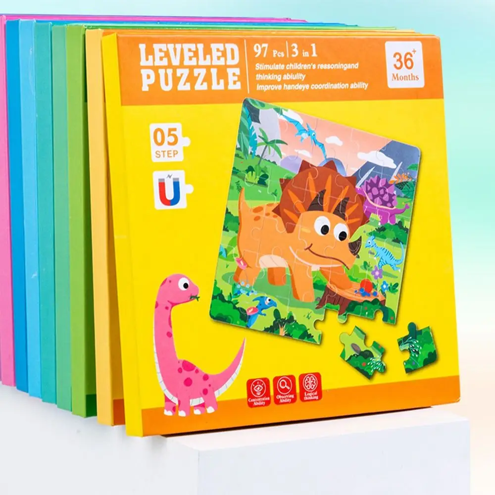 

Магнитный пазл для детей с мультяшным рисунком, разноцветный, для раннего развития, магнитные головоломки, развивает внимание