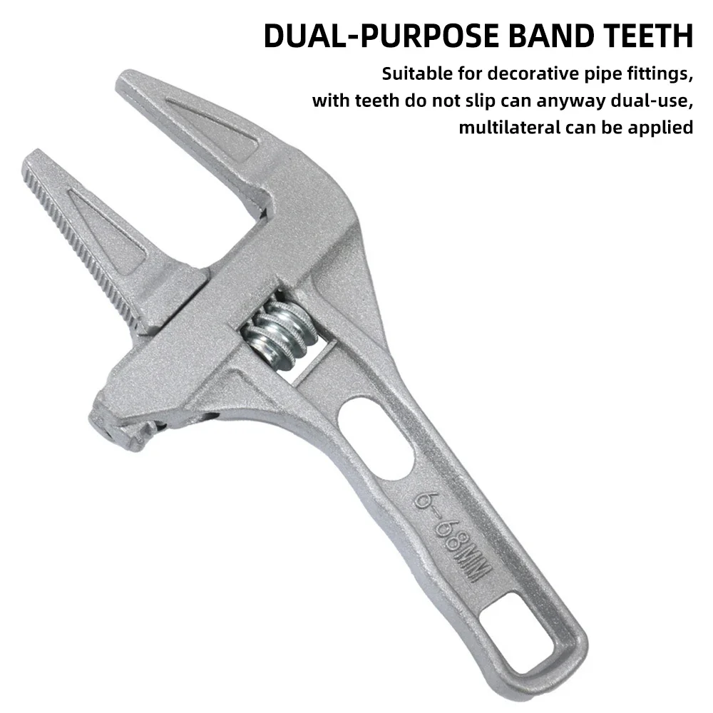 Chiave a estremità aperta grande regolabile chiavi da bagno con manico corto chiavi a mano professionali in alluminio a bocca larga strumento manuale di manutenzione