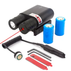 Tactical Laser Light fit for 20mm Picatinny Rail Rifle Laser Flashlight Battery Included Rifle Laser Light Combo