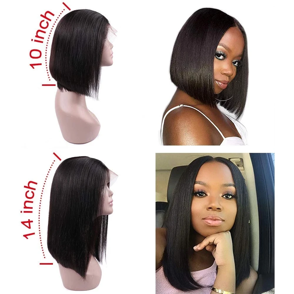 Toocci Bone Straight Bob Human Hair Wigs Lace Closure Straight Short Bob Wigs Malaysian Virgin Bob Wig Lace Front Human Hair Wig