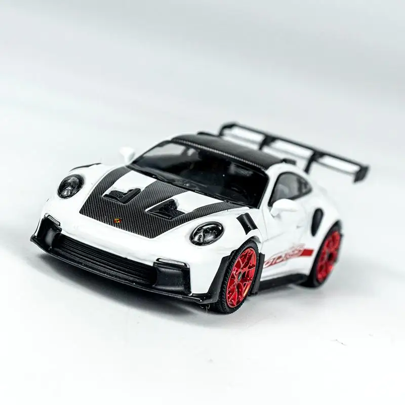 MINIGT 1:64 Porsche Porsche 911 992 GT3 RS White car carbon cover Microalloy die casting model, boy toy, children's gift