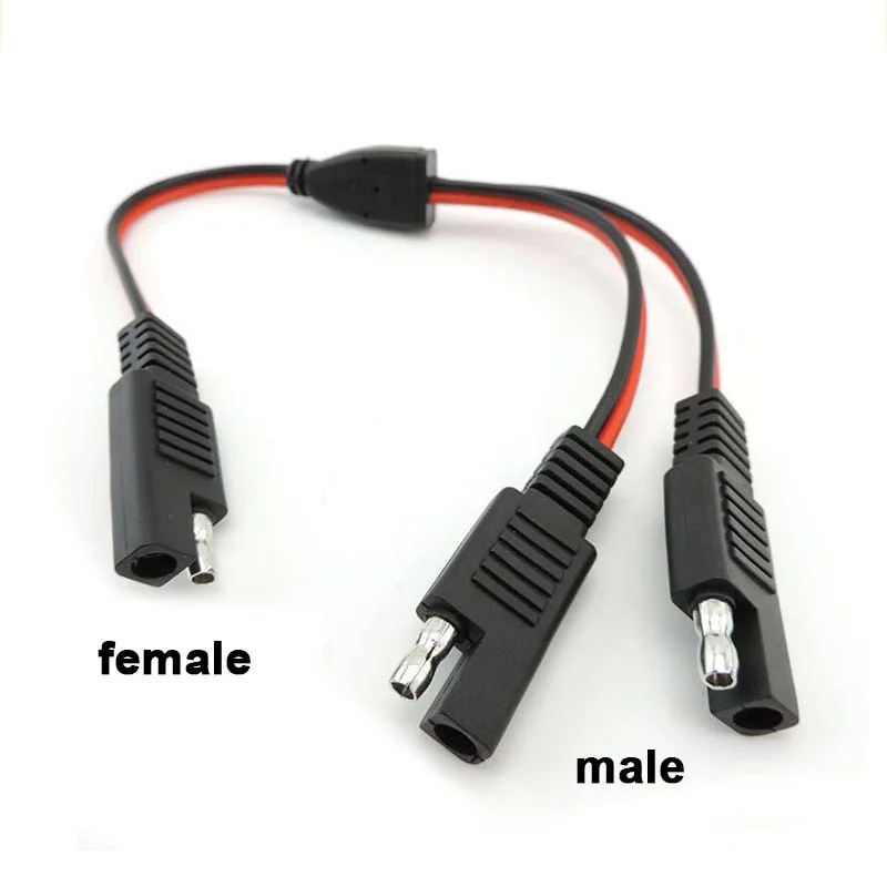 18AWG SAE Power Extension Cable 10A SAE Plug 1 to 2 SAE Power Wire Quick Connect Adapter 2 Pin Connector Disconnect