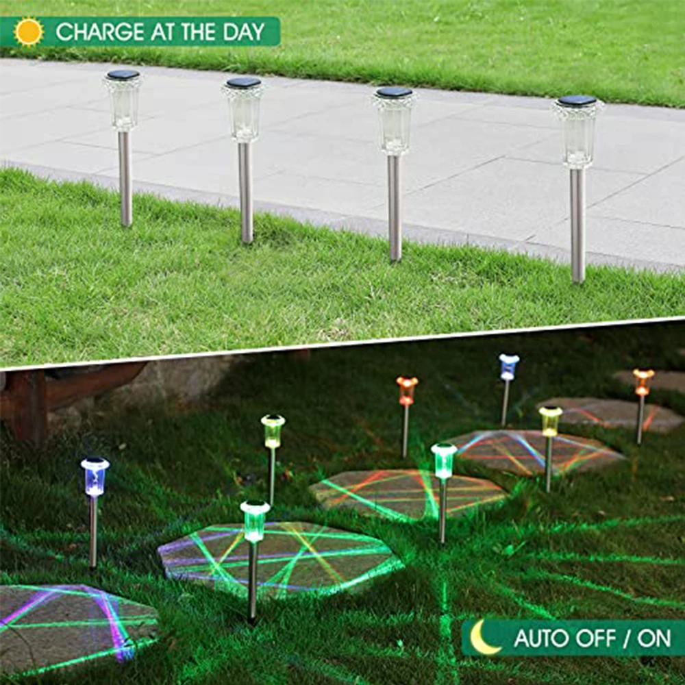 Solar Powered Garden Lights, lâmpada, lanterna, impermeável, iluminação de paisagem, ao ar livre, caminho, quintal, gramado, decoração, 6 Pack