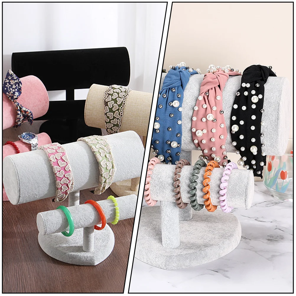 

Double Layers Headband Bracelet Display Rack Durable Organizer Protect Jewelry Hairbands Watch Display Prop Home Stand