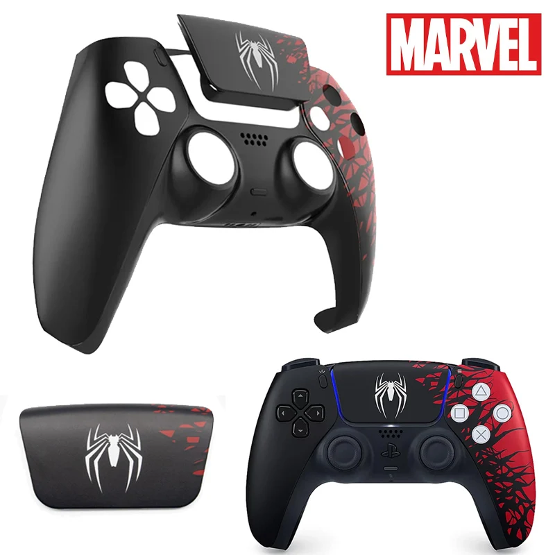 Marvel Spiderman Case for PS5 Controller Shell Touchpad Gamepad Cover Replacement Back Plates Handle Case for PS5 Controller