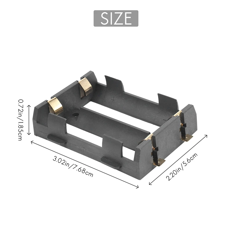 5Pcs/Lot 2 X 26650 Battery Holder SMD With Bronze Pins 26650 Battery Storage Box TBH-26650-2C-SMT