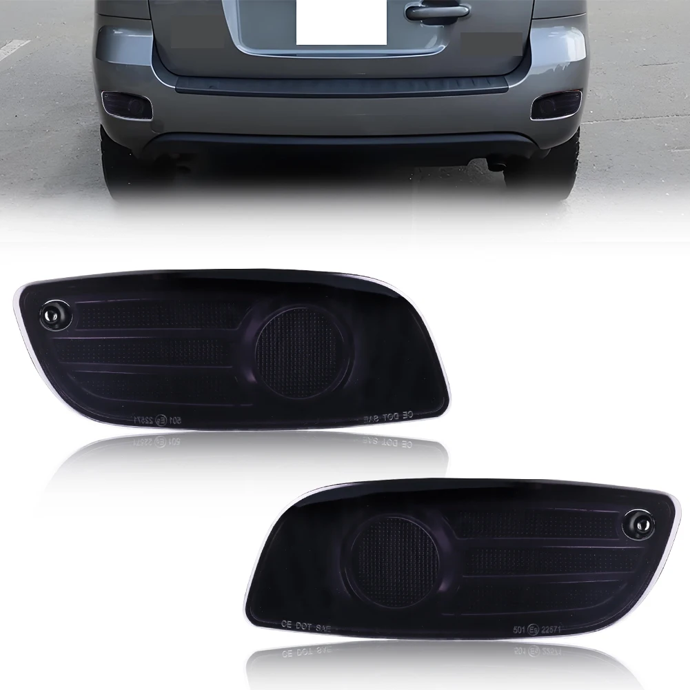 2Pcs For 2007 2008 2009 Hyundai Santa Rear Bumper Reflector Light Tail Light Brake Light DRL Cover Fe No Bulb/Socket Included